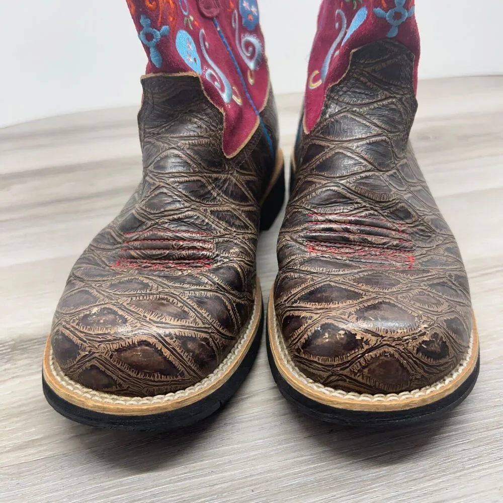 Ariat‎ Girl's Size 5.5 EU 36 Leather Tombstone Sugar Skull Western Boots